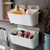 Bathroom wall-mounted shelf toilet suction cup type toilet counter toilet kitchen punch-free drainage storage rack