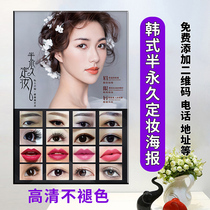 Embroidered poster wall chart Eyebrow eye and lip promotional map Beauty salon advertising sticker promotional wall chart poster mural