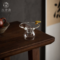 Large caliber tea leak creative heat-resistant glass tea filter transparent large tea filter filter kung fu tea