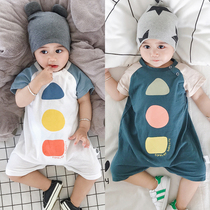 Summer clothes baby boy baby jumpsuit twins June baby clothes crawling clothes male summer summer thin section ultra-thin