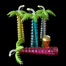 Creative plastic sippy cup large capacity coconut tree juice drink cup