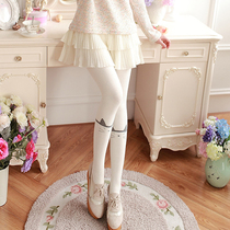 Lolita Japanese sweet cat pantyhose Cotton impermeable meat base socks College style thickened white stitching socks