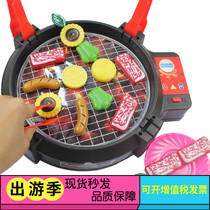 Childrens house simulation electric barbecue stove toy kindergarten doll house kitchen kitchenware barbecue snacks