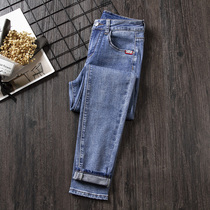 2022 New light jeans girl pants high waist and Korean version of tight elasticity is thin and nine - point pants