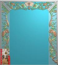 Bat hollow Buddhist shrine Shritai table jdp relief map gray-scale wood carving map computer carving