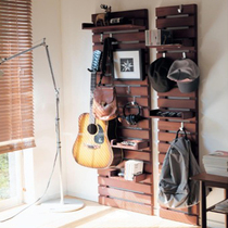 Cave board solid wood wall shelf Wall Wall wall partition multi-layer toilet towel rack small ladder coat rack