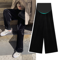 Pregnant Woman Pants Winter Outwear Long Pants Fall Fashion Broadlegged Pants Autumn Winter Style Add Suede Thickened Punch Underpants Winter Clothing