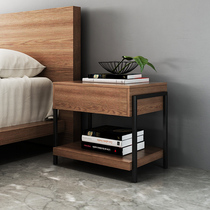 Norse modern simple tatami bedside table walnut color multi-functional creative small bucket cabinet sofa side cabinet