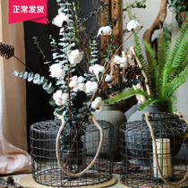 (Mountain Tree) retro made of old iron Tie basket flower Bucket Flower Vase Flower Vase vase Decorative Pendulum of Grocery Garden