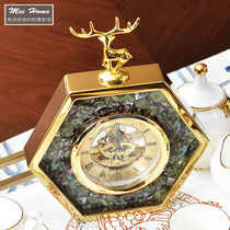 European post-modern Phnom Penh deer peacock feather platform clock model room home living room bookcase wine cabinet bedroom clock
