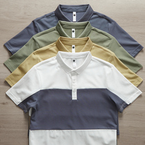 Hanska 2022 Summer new turnover polo shirt for men Jane approximately Coloured Paul short sleeve T-shirt for men