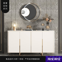 Hong Kong-style light luxury sideboard post-modern marble entrance hall porch cabinet living room small house storage tea cabinet customization