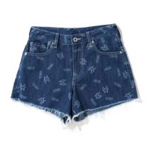 (Domestic Spot) Snow State sauce Japanese bape womens clothing Ole shark full of printed denim shorts