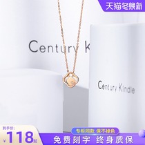 Small ck double-sided four-leaf clover Fritillaria necklace female niche design sense advanced choker 2021 New does not fade