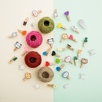 Creative color hemp rope grid photo wall clip hanging non-scarred living room bedroom background wall accessories