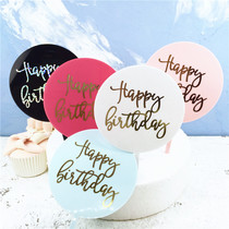 Cake Decoration Card Acrylic Decoration Colorful Round Acrylic English Happy Birthday Card Dessert Table Decoration