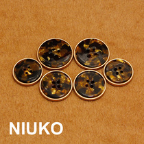 NIUKO four-eye metal stone pattern buttons Senior designer buttons Coat buttons High-end clothing accessories buttons