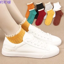 5 pairs of socks female Korean version of Japanese retro trend students cotton socks personality wild ins spring and autumn cute thin