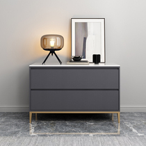 Italian minimalist marble TV cabinet side cabinet combination two-bucket cabinet simple modern small apartment storage locker