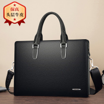 Headlayer Bull Leather Single Shoulder Handbag Men Genuine Leather Mens Bag Mens Business Bag Mens Business Bag Mens Hands With Crosswalk Handbag Men
