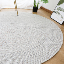 Phil Family hand-woven Japanese simple carpet living room tea bedroom bedside blanket cloakroom room household round pad