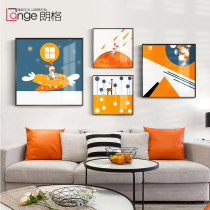 Creative cartoon animal Nordic childrens room decorative painting mens and womens bedroom bedside painting modern simple living room murals