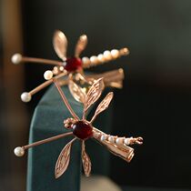 Butterfly tremor hairpin basic style hairclip pearl headdress tassel Hanfu accessories daily Ming Super fairy side clip girl