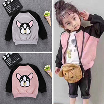 Girls Autumn Jacket Baby Embroidered Korean Jacket Boys Spring and Autumn Dress Kids Casual Baseball Uniform Puppy Top
