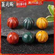 Natural Alashan agate traffic light carved cypress pumpkin Gobi Jade hand string Star Moon Bodhi accessories