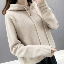 Hooded Knitted Sweater Women 2021 Autumn and Winter New Korean Loose Slim Joker Thick Sweater