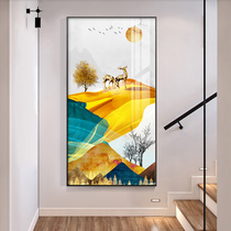 Modern light luxury porch hanging painting simple House corridor aisle decoration painting vertical plate large living room mural painting lucky deer