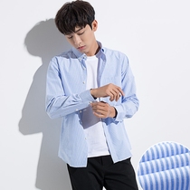 Spring Autumn Mens Long Sleeve Shirt Mens Fashion Year Tide Summer Type Han Edition Casual Short Sleeve Dress Lining New White