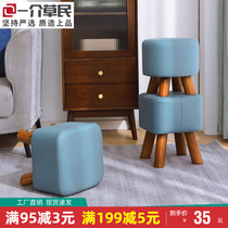 Solid wood small stool Home Changing Shoes stools Living room Small benches Bench Cloth bench Round stool Bench Round Bench BENCH HOME SHORT BENCH