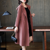 Windbreaker womens coat spring and autumn 2021 new big name mother high end loose size thin coat long