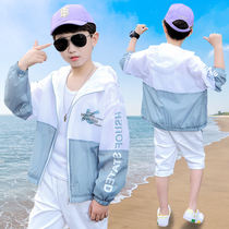 Childrens clothing summer childrens sunscreen clothing 2021 new summer foreign atmosphere breathable light and thin childrens skin coat tide