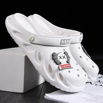 Mens cave shoes summer 2021 new outer wear beach sandals personality Korean version casual thick bottom dual-use toe drag