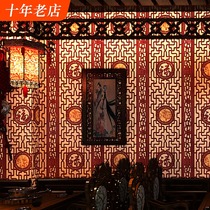 New Chinese style Chinese retro style antique zen wallpaper background hotel hotel restaurant tea room tea house wallpaper