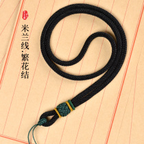 Hand-woven pendant lanyard mens thick womens thin necklace rope Emerald jade red and black high goods pullover pendant rope