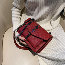 French flagship genuine leather organza bag chain small bag women 2022 new retro superfire single shoulder sloped small square bag