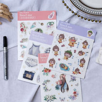 WEEK BAR Chinese style and paper Handbook stickers cute cat stickers bag DIY decoration ancient style stickers