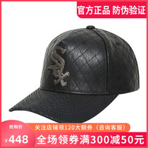 Korean MLB baseball cap Dodge LA leather metal label curved cornice hat Men and women adjustable sunshade sunscreen cap