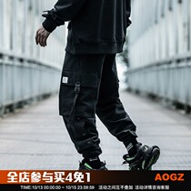 Xiaobin Guochao Autumn New breasted pants mens loose hip-hop Tide brand straight pants functional wind tooling pants