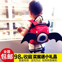 Korean little devil school bag childrens anti-loss backpack baby male and female childrens leash anti-loss rope tide