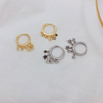 Star control girl wind 925 sterling silver short earrings five pointed star small earrings cute gold earrings tassel earrings