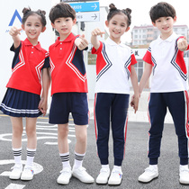 Shenzhen school uniform unified primary school students summer autumn and winter shipping movement men and womens suits Summer short-sleeved tops short-length thin pants