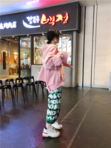 BORAKOO Korea East Gate Bora recommend leather pink ripped hooded cardigan jacket