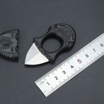 Double-edge anti-body ring knife Mini small straight knife key buckle small knife sharp carry EDC cutter creative open box knife