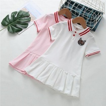 Girls dress summer 2019 new foreign style baby polo skirt small children cotton short-sleeved skirt tide