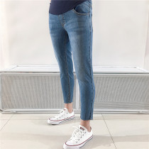 Pregnancy Color Special Cabinet Spring Summer Paragraph Pregnant Woman 360 No Scratches Belly Pants Thin Jeans Pregnant pregnant woman 90% wool side small footed pants