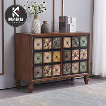  American style chest of drawers Solid wood chest of drawers Living room storage cabinet storage cabinet Retro furniture chest of drawers Bedroom storage cabinet